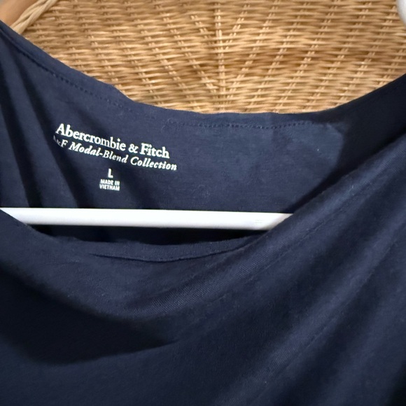 Abercrombie & Fitch Navy Long-Sleeve Draped Maxi Dress - Picture 2 of 4